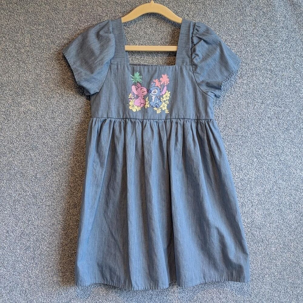 Disney Lilo & Stitch Girls Size 5/6 Stitch Angel Graphic Print Casual Dress